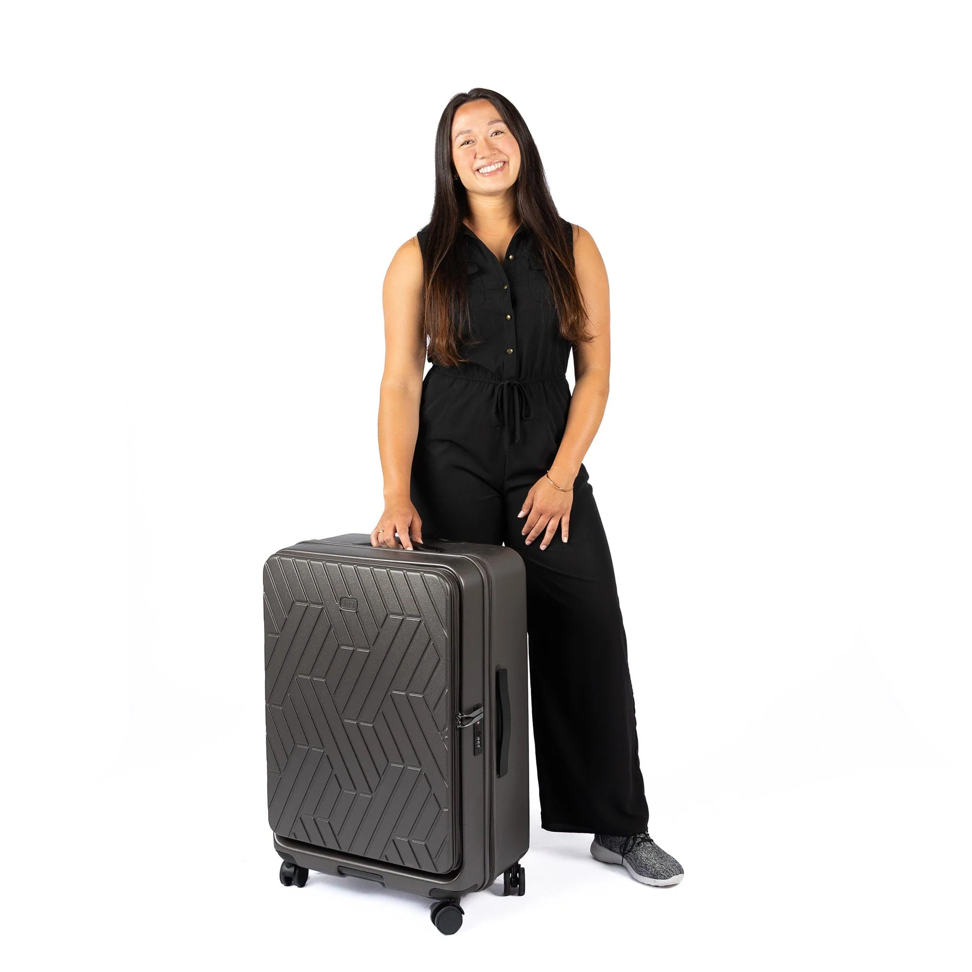 Box Truck Hard Sided Wheelie Checked Bag - Image 3