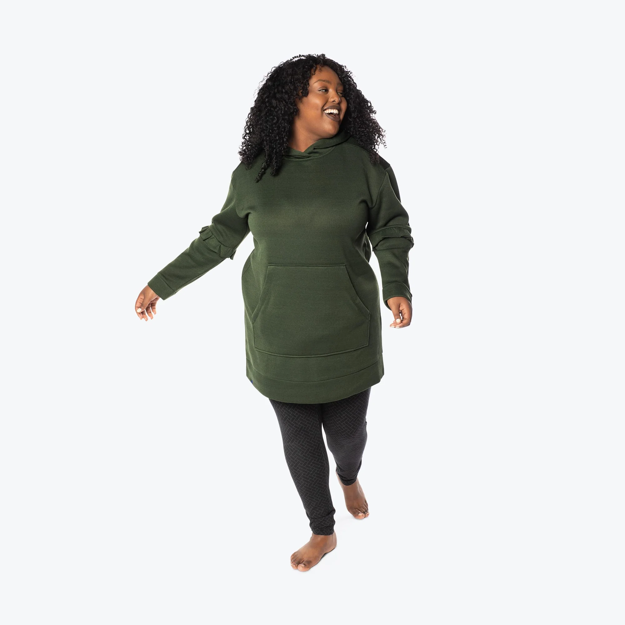 Peekaboo Sweater Fleece Tunic Hoodie - Image 106