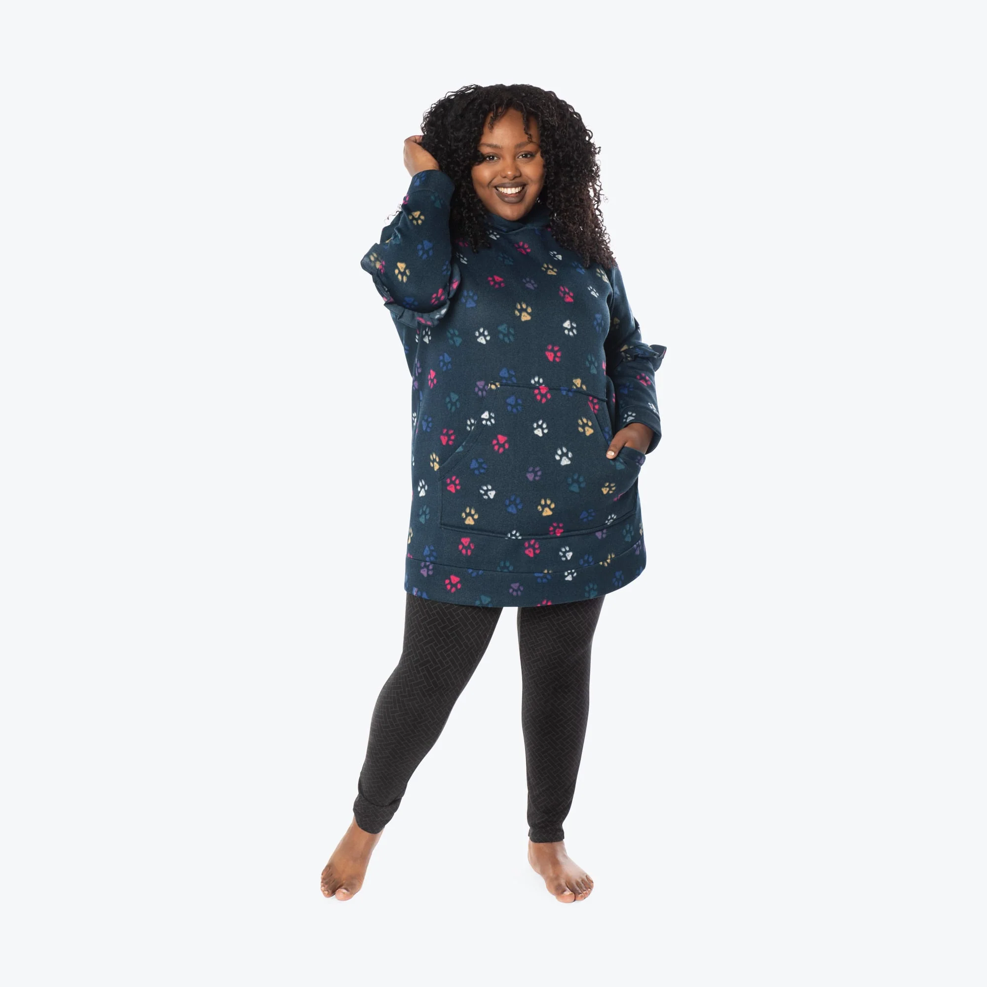 Peekaboo Sweater Fleece Tunic Hoodie - Image 114