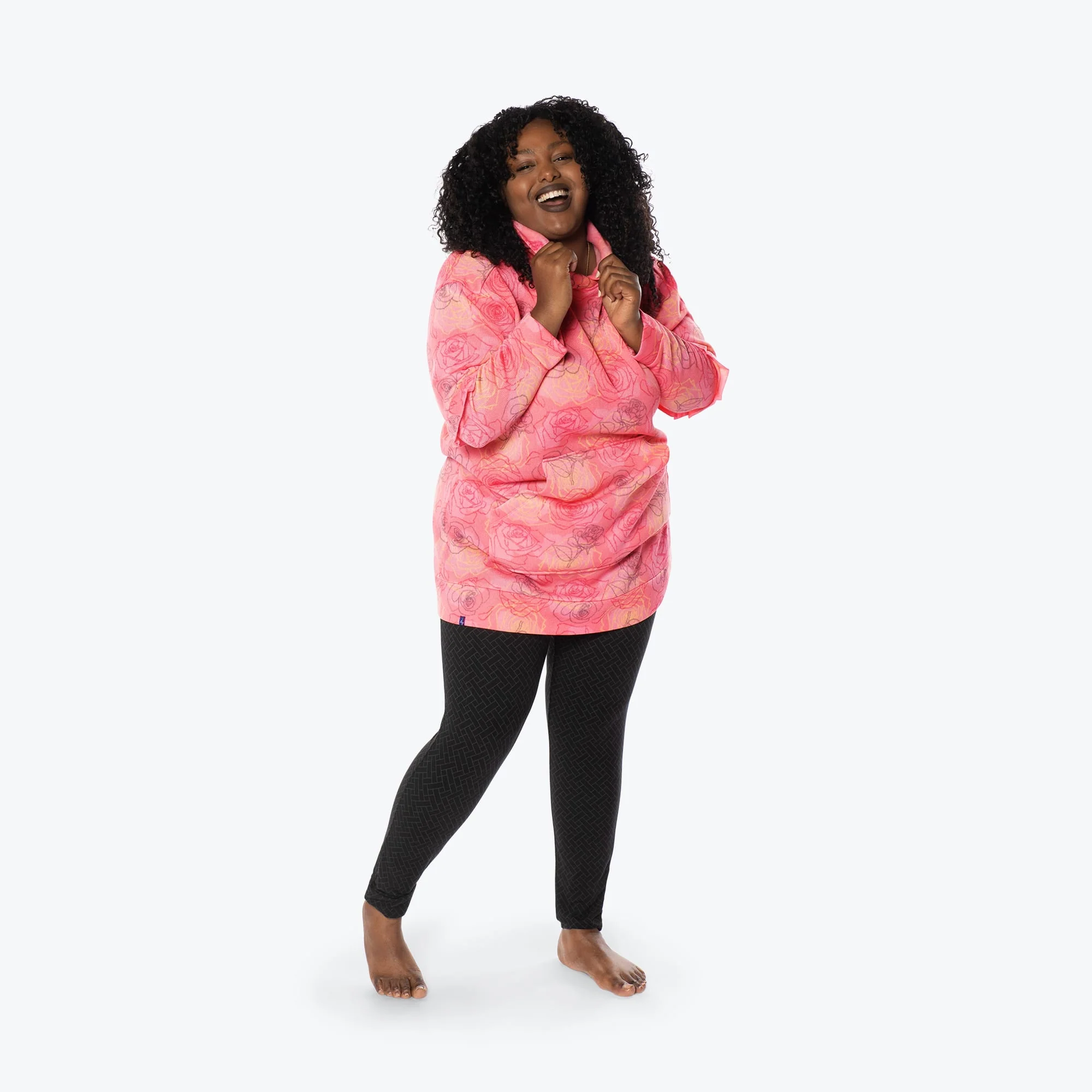 Peekaboo Sweater Fleece Tunic Hoodie - Image 122