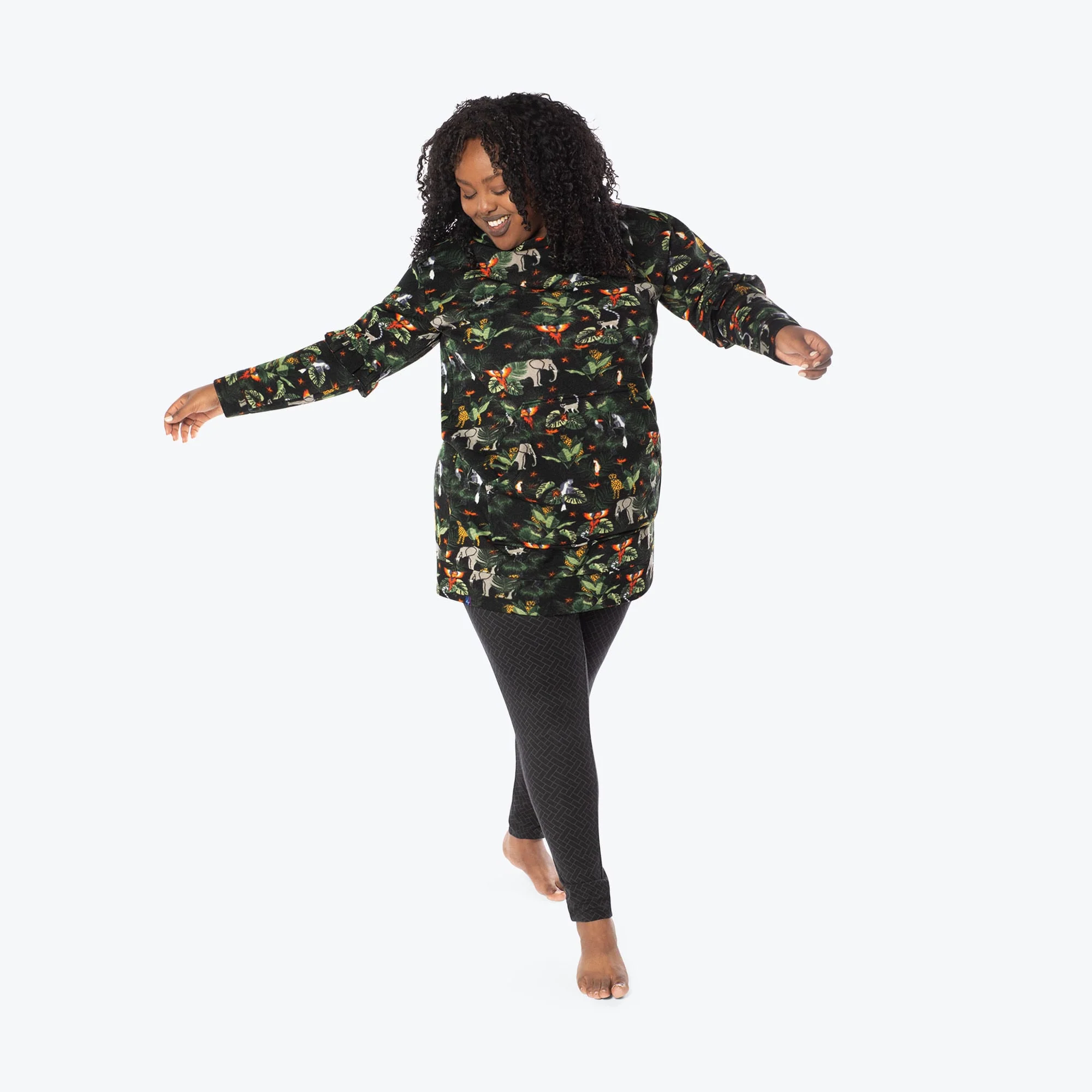 Peekaboo Sweater Fleece Tunic Hoodie - Image 130