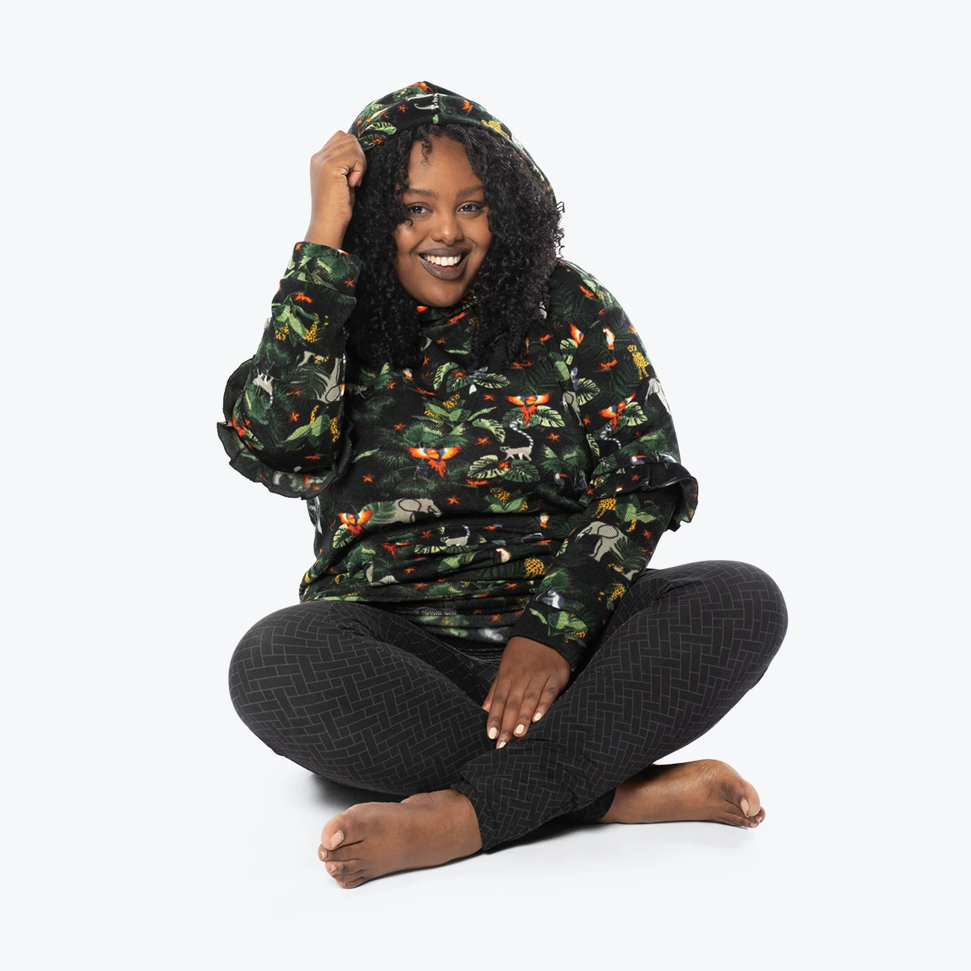 Peekaboo Sweater Fleece Tunic Hoodie - Image 131