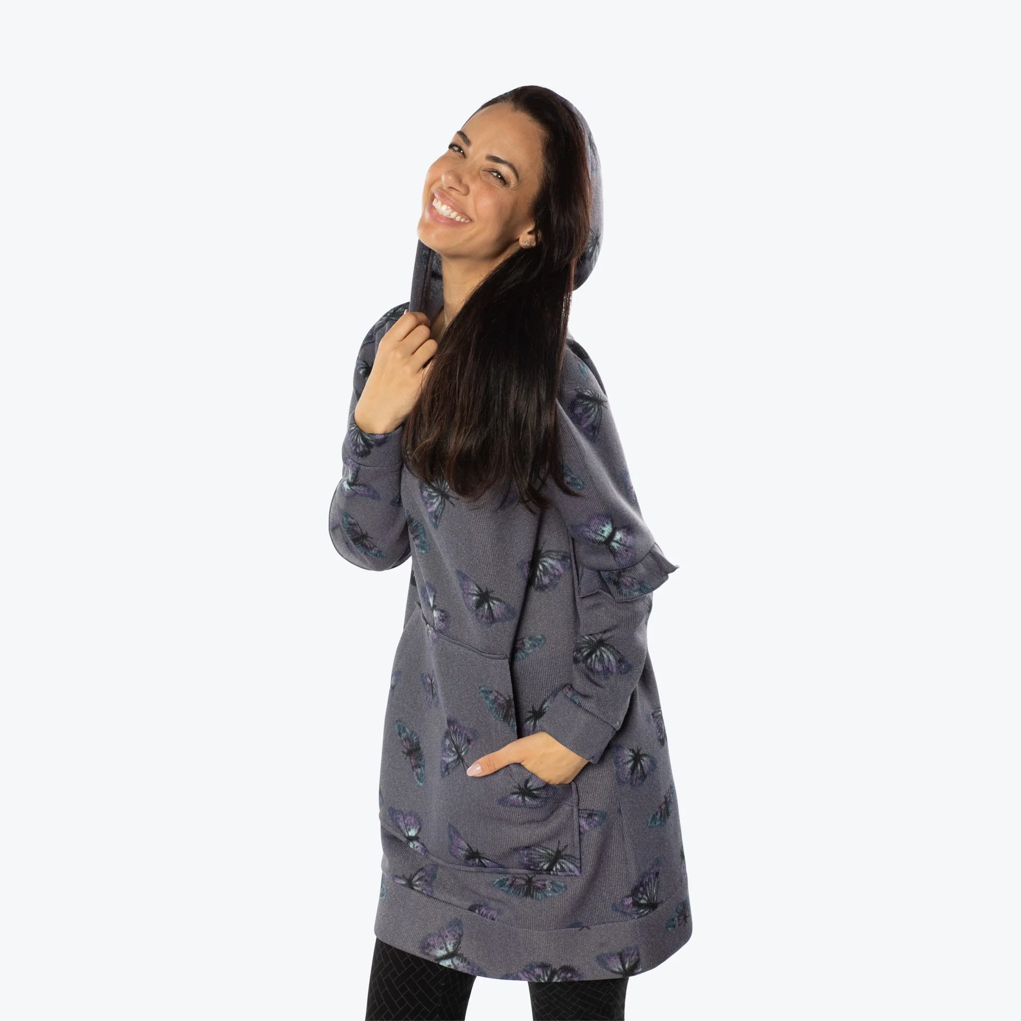 Peekaboo Sweater Fleece Tunic Hoodie - Image 19