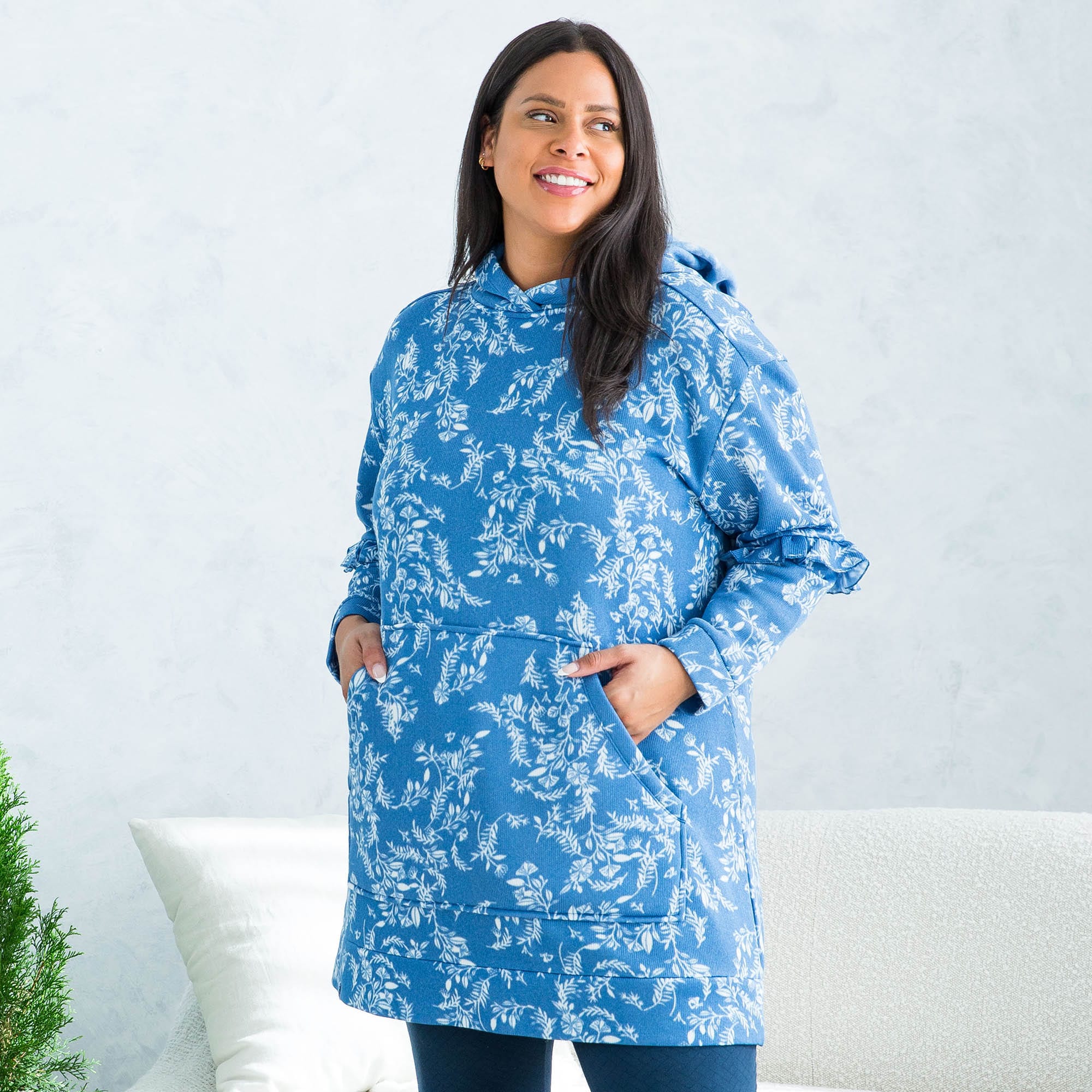 Peekaboo Sweater Fleece Tunic Hoodie - Image 40