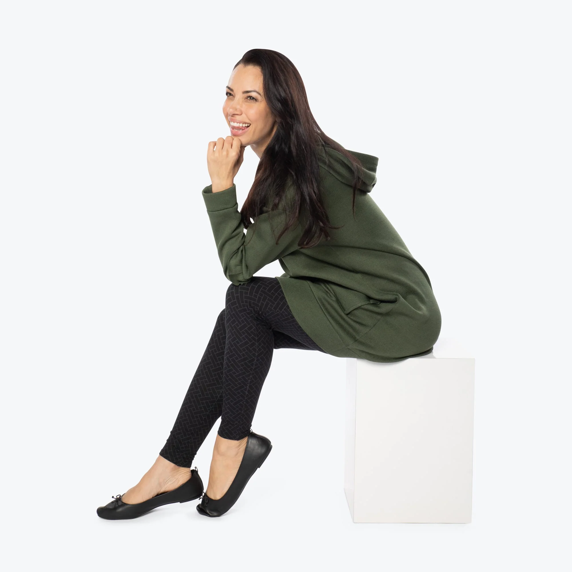 Peekaboo Sweater Fleece Tunic Hoodie - Image 46