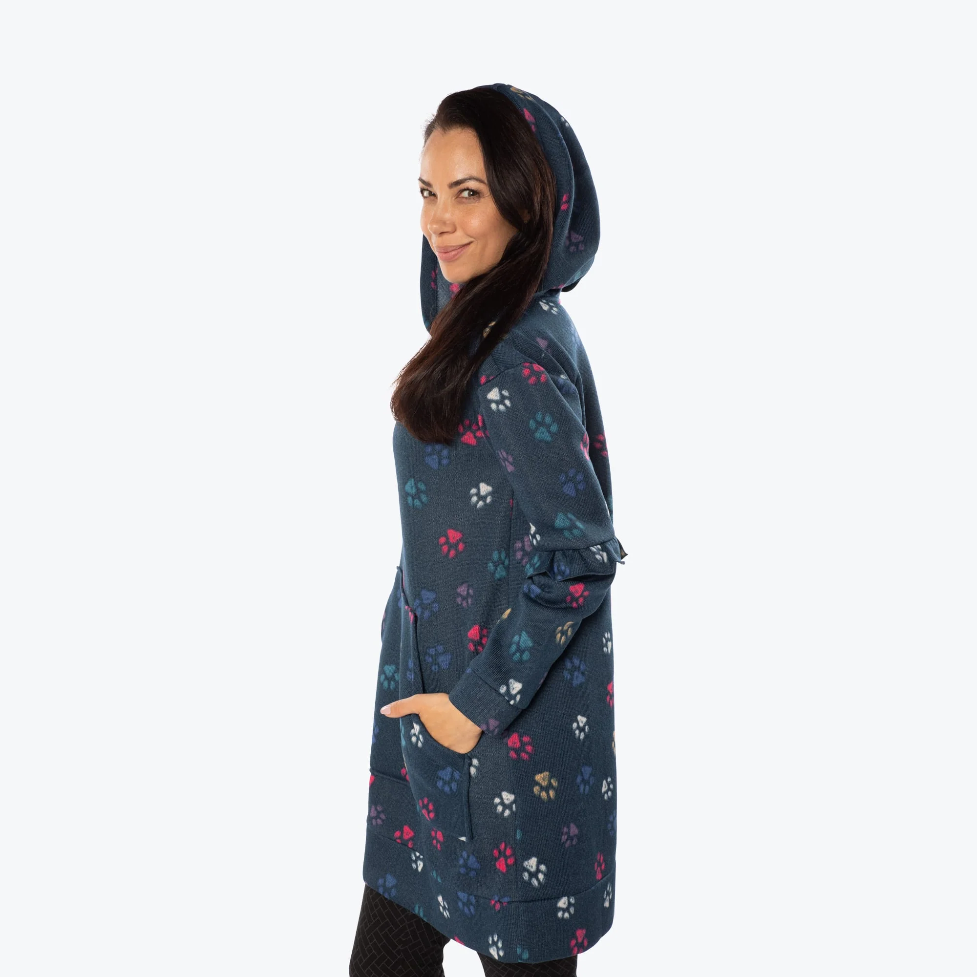 Peekaboo Sweater Fleece Tunic Hoodie - Image 50