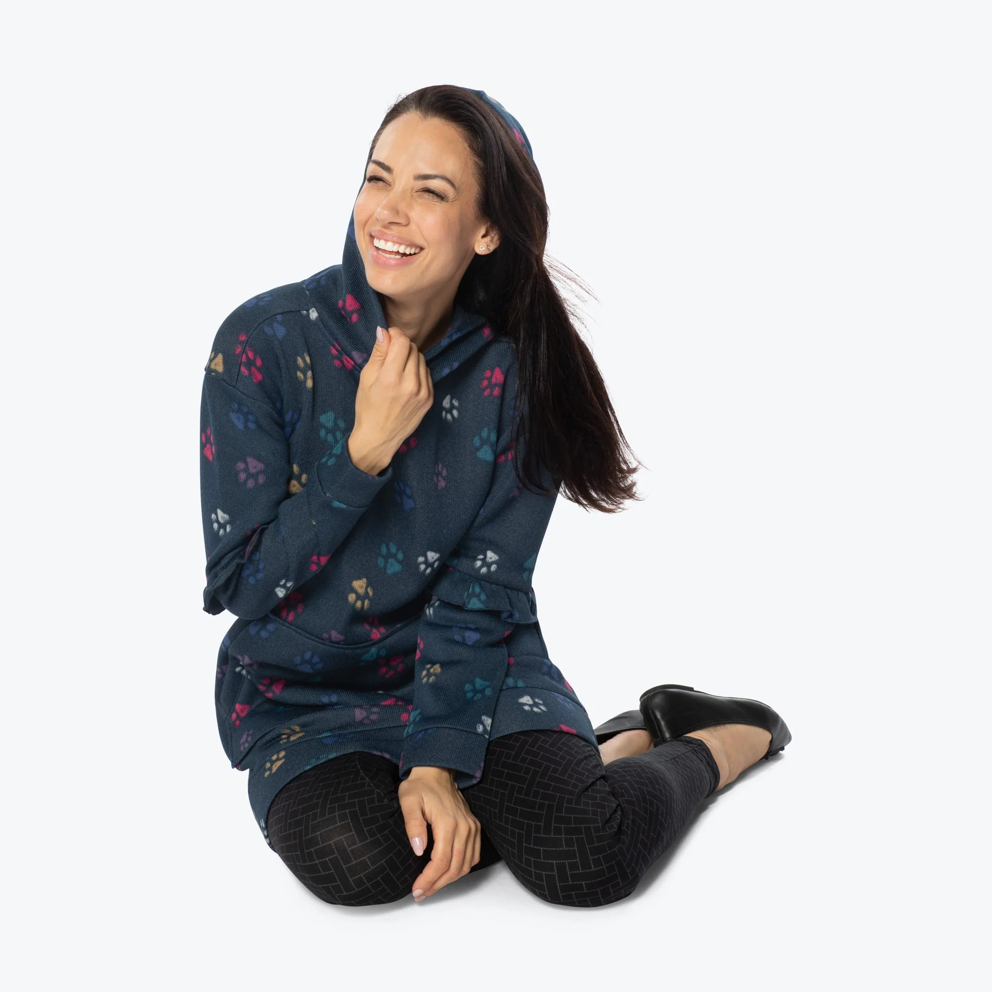 Peekaboo Sweater Fleece Tunic Hoodie - Image 54