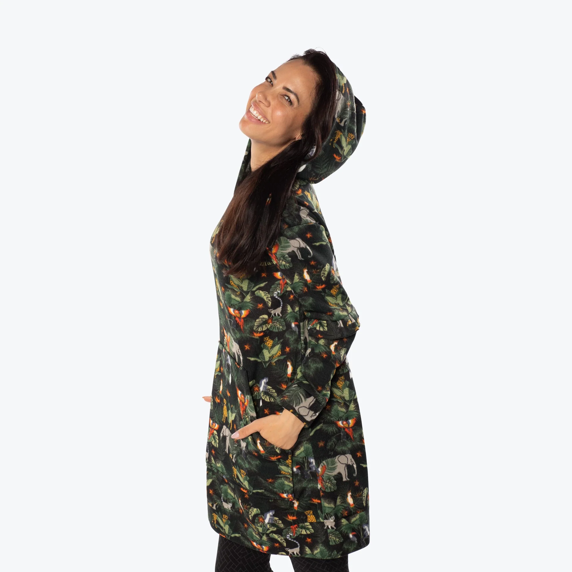 Peekaboo Sweater Fleece Tunic Hoodie - Image 66