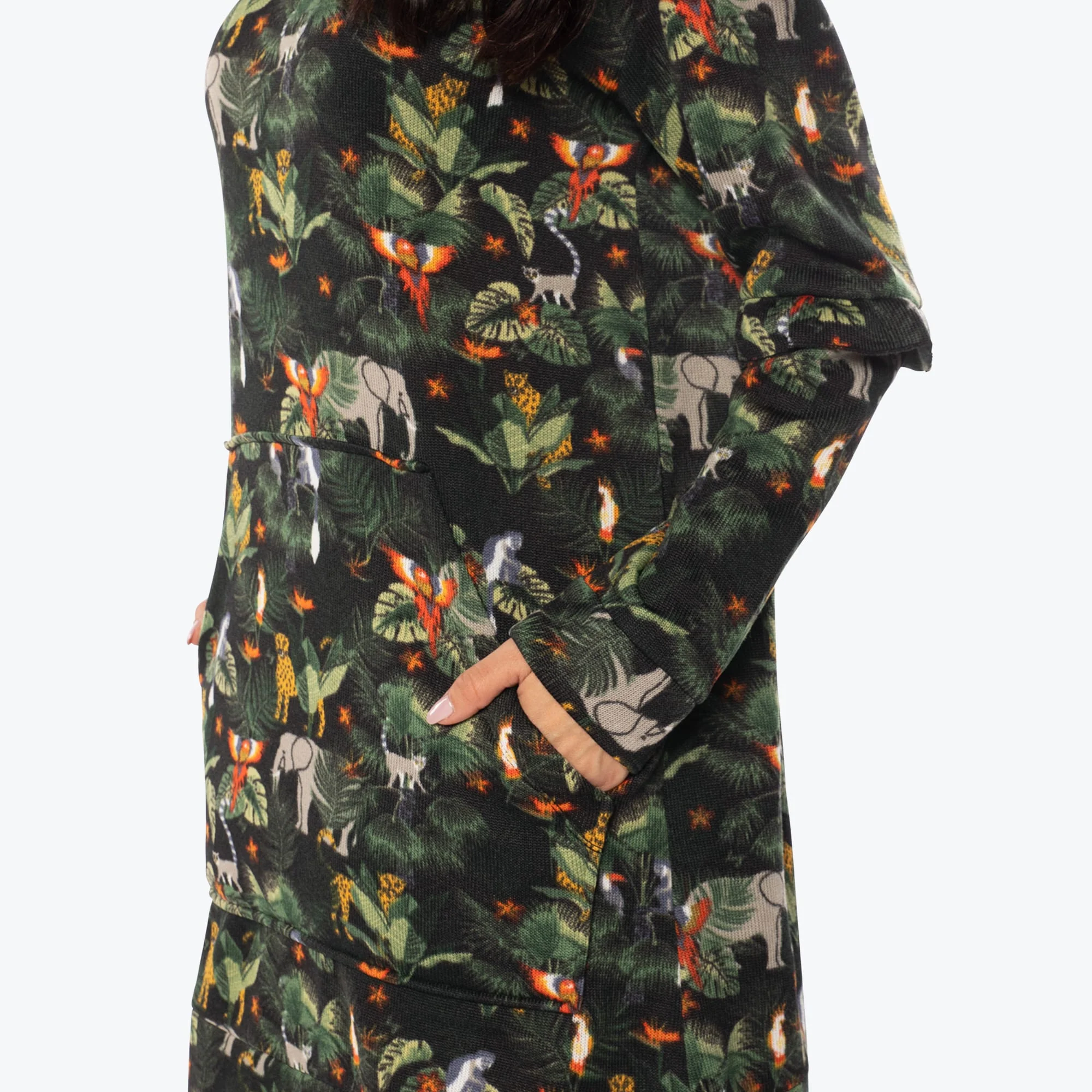 Peekaboo Sweater Fleece Tunic Hoodie - Image 71