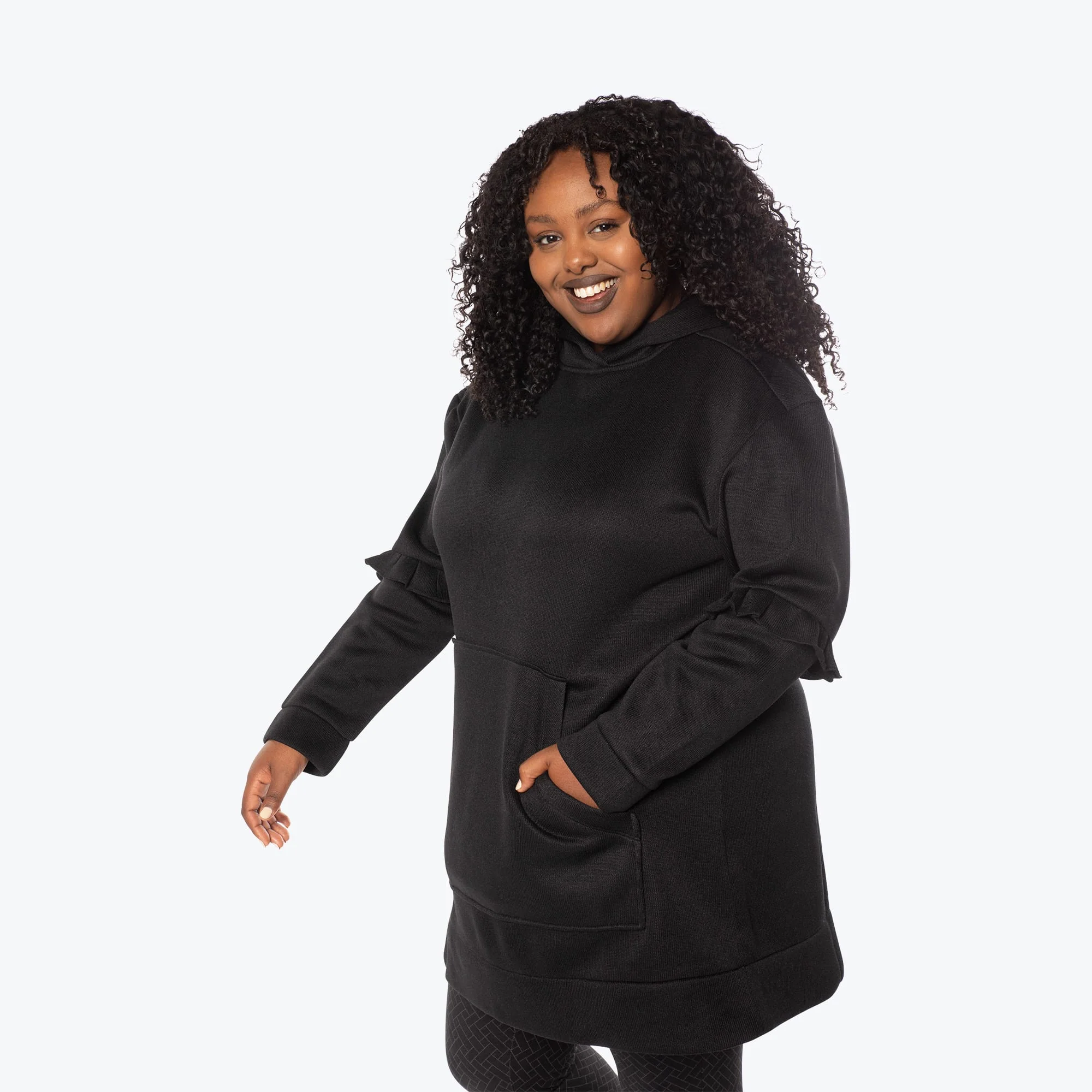 Peekaboo Sweater Fleece Tunic Hoodie - Image 74