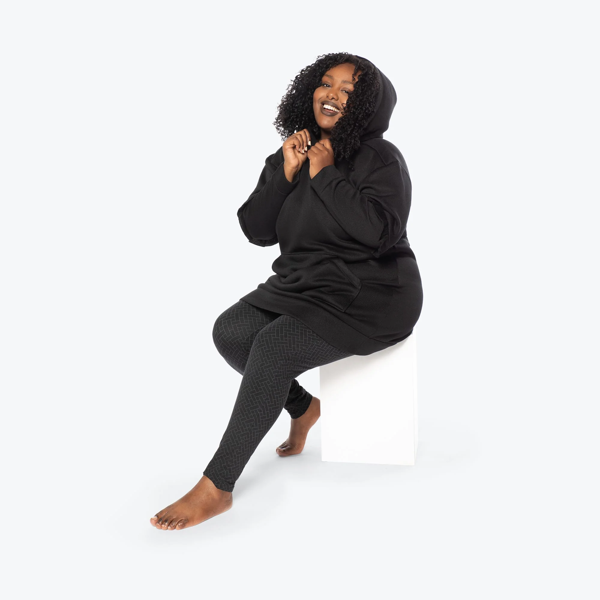 Peekaboo Sweater Fleece Tunic Hoodie - Image 78