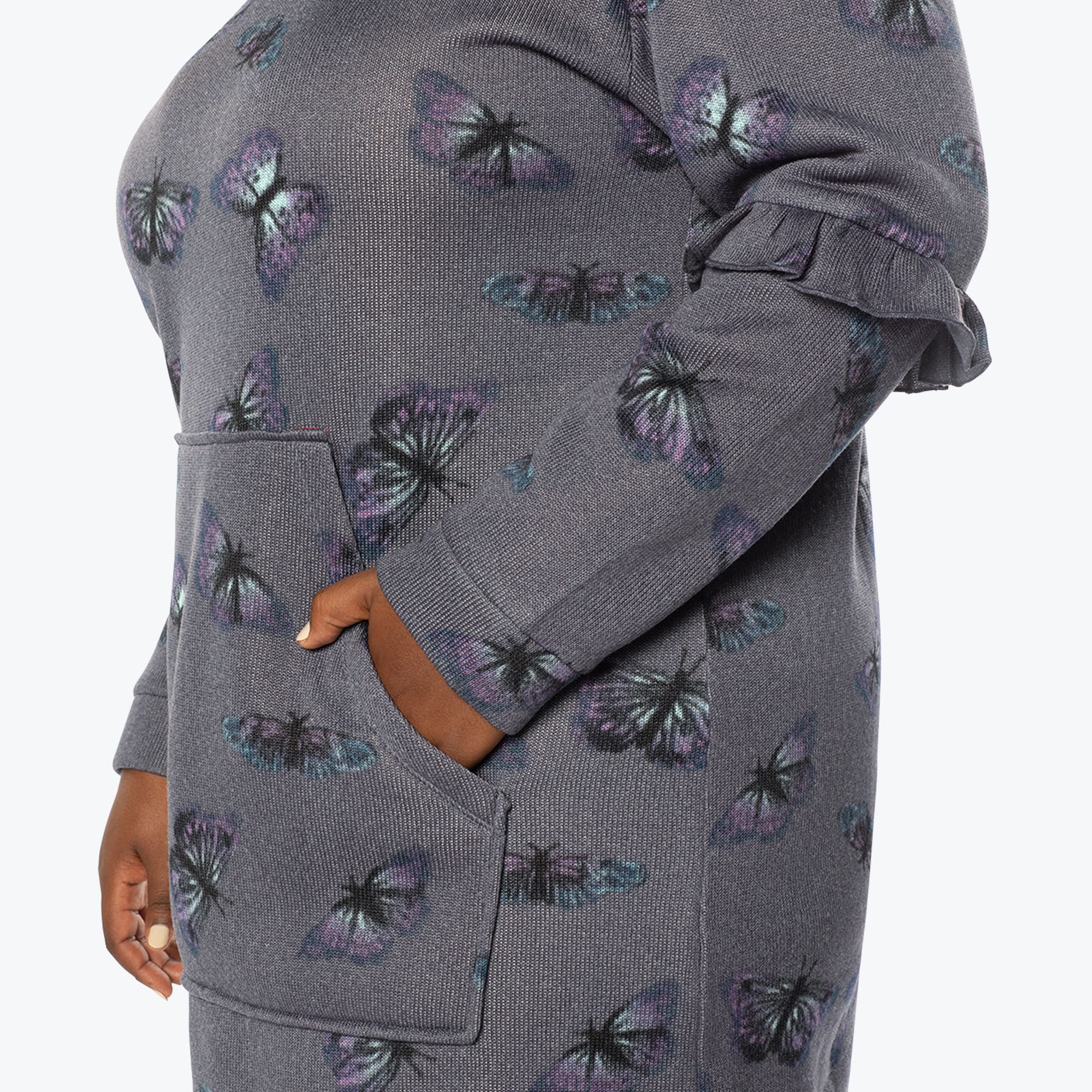 Peekaboo Sweater Fleece Tunic Hoodie - Image 87