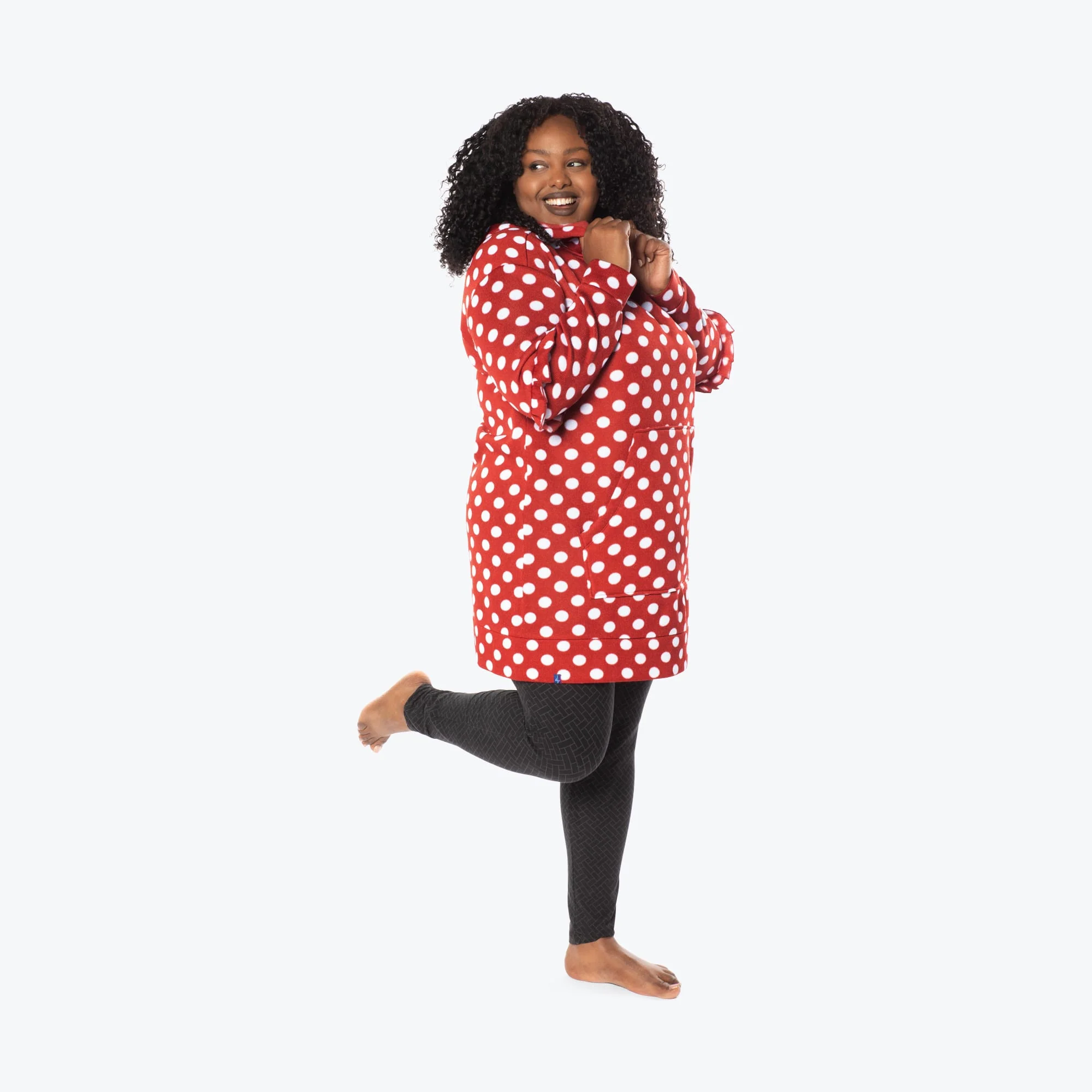 Peekaboo Sweater Fleece Tunic Hoodie - Image 92