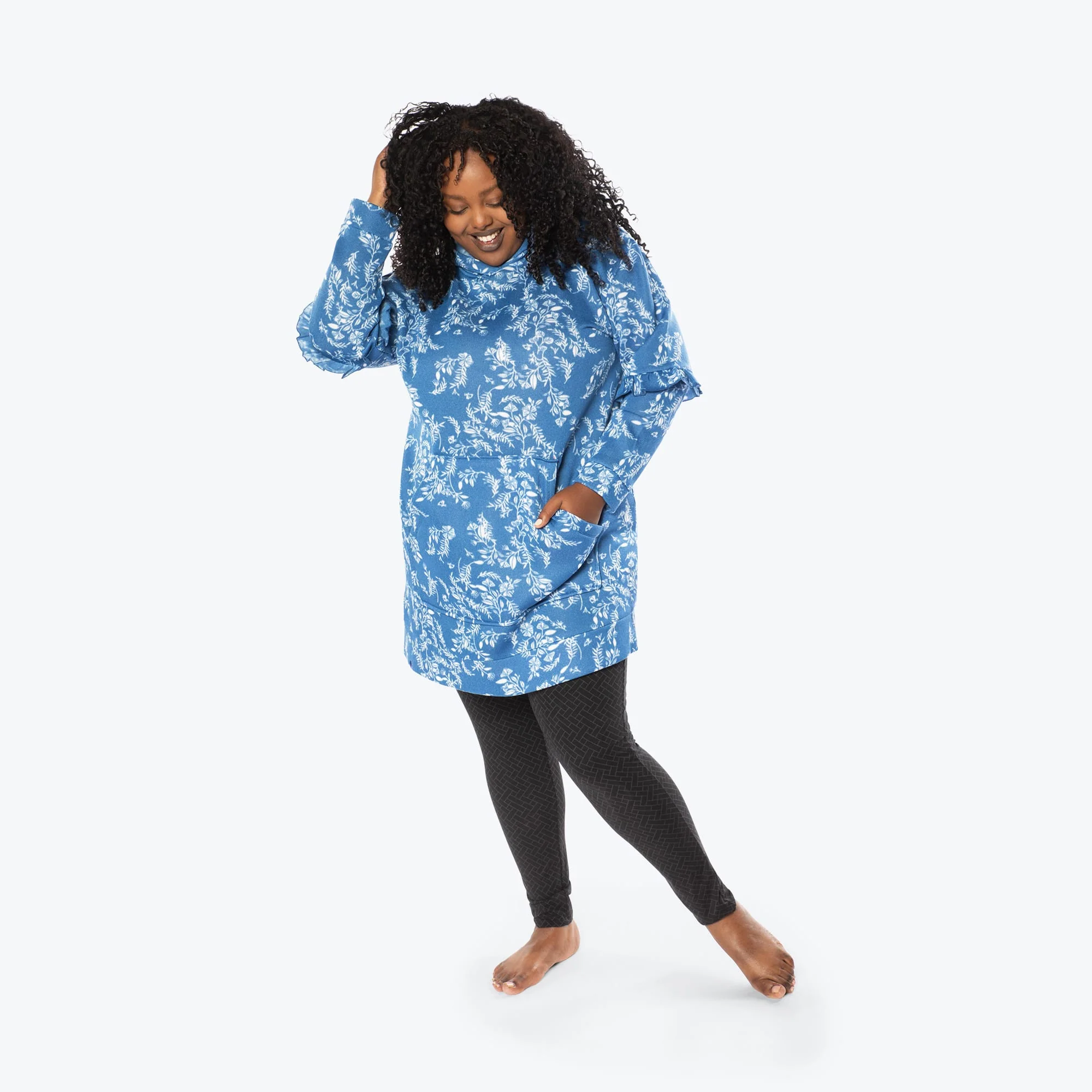 Peekaboo Sweater Fleece Tunic Hoodie - Image 99